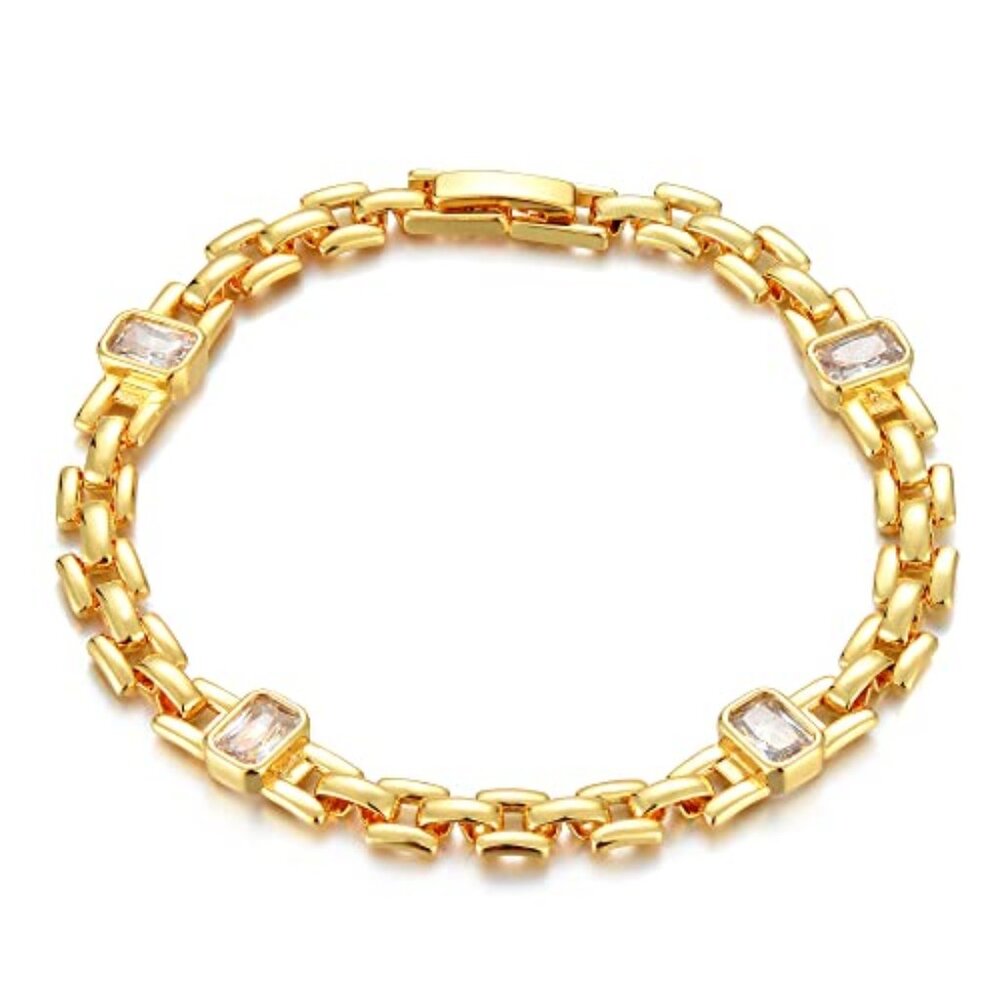 Chain Bracelet Gold Link 14K Gold Plated